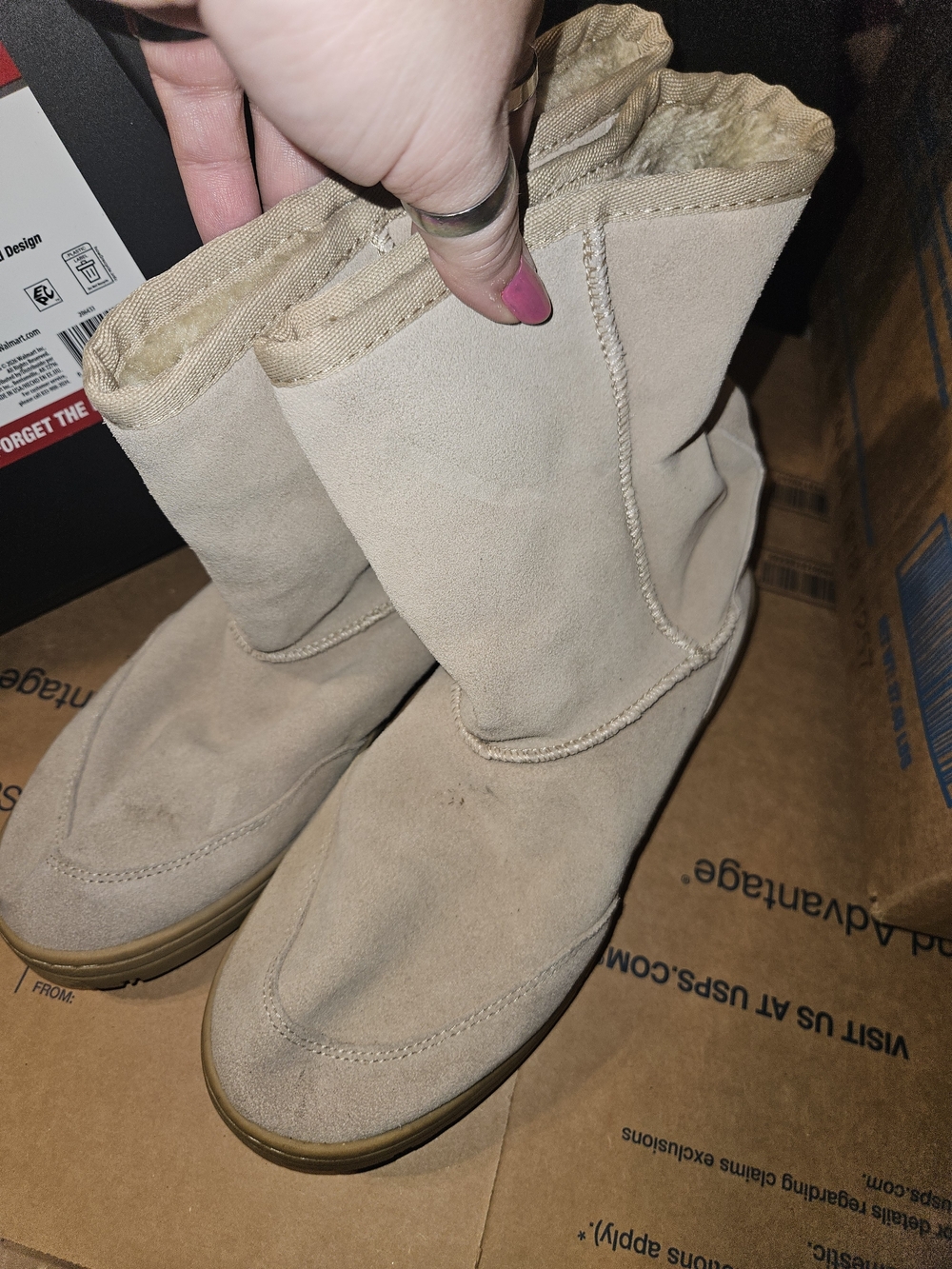 Route 66 Women's Light Beige Suede Ankle Booties